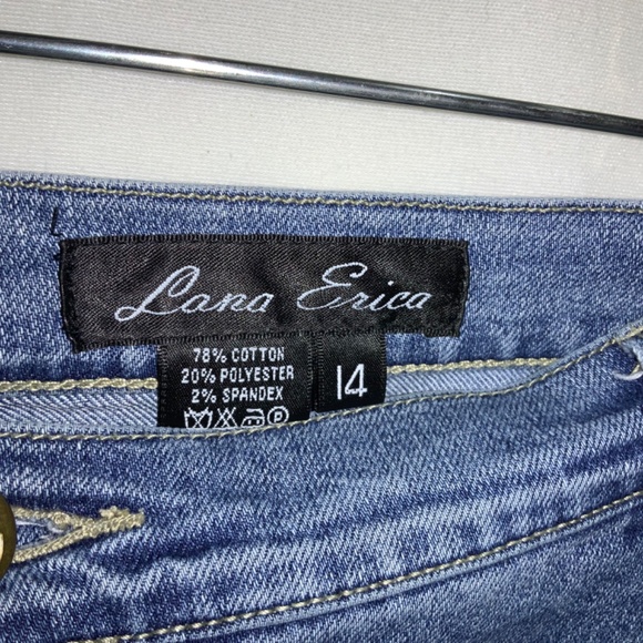 Lana Erica floral embroidered straight leg jeans Sz 14 mesh sequins - Picture 9 of 14